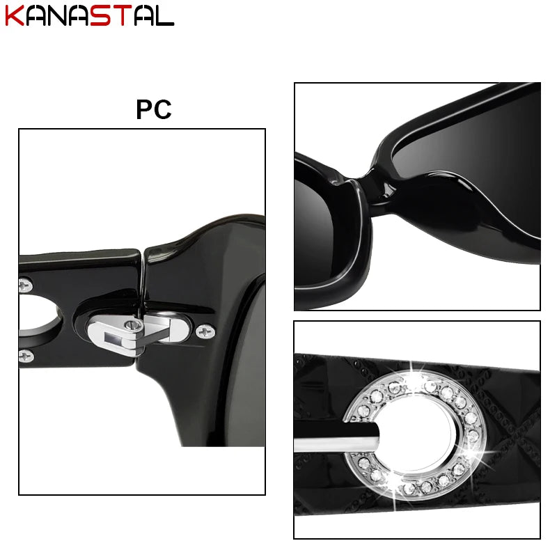 Women’s Polarized Butterfly Sunglasses UV400 Retro Diamond Frame Fashion Eyewear