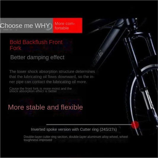 FJ High Carbon Steel Adult Shock Absorber Variable Speed Dual Disc Brake Mountain Bike Male Or Female Disc Brake 26 Inch Bicycle