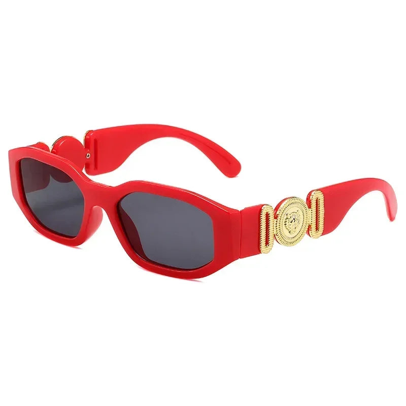 Retro Irregular Square Sunglasses Women Men UV400 Small Frame Trending Designer