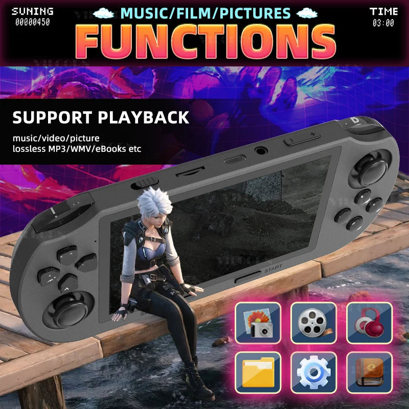 NEW SF3000 Portable Handheld Game Console Pocket Video Game Player 20000 Games For PS1 SFC Gameboy Machine Gift For Kids