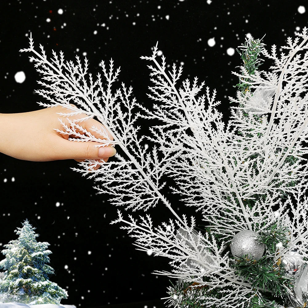 White Pine Needles Artificial Christmas Tree Ornaments DIY Leaf Branches Wreath Home Garden Decoration New Year Party Supply
