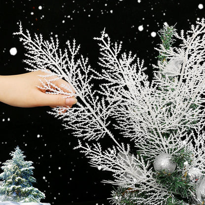 White Pine Needles Artificial Christmas Tree Ornaments DIY Leaf Branches Wreath Home Garden Decoration New Year Party Supply