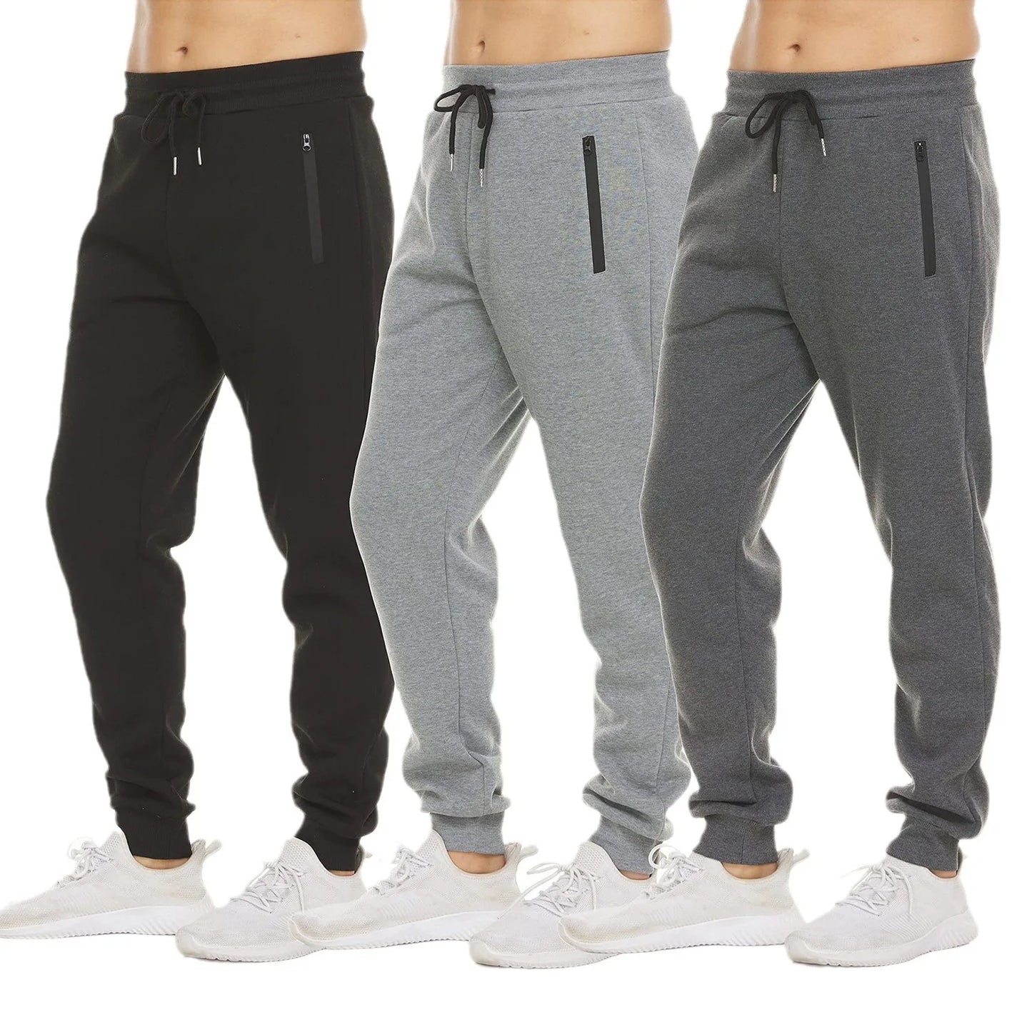 2024 new Sweatpants Streetwear Trousers Men Pants Solid color Drawstring Zipper Pockets Cargo Pants Men Overalls Running pants