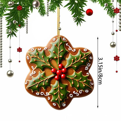 Christmas Resin Pendant Retro Painted Santa Claus Snowmen Horse Xmas Tree Hang Toys Ornaments New Year Decor Kid Gift