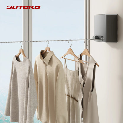 Retractable Clothesline Clothes Drying Rack For Household Stainless Seel Pull-Out Clothes-Drying Machine Rope Space-Saving