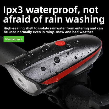 Bicycle Light Charging Night Riding Flashlight with Electric Horn Bicycle Accessories Cycling Equipment Headlights