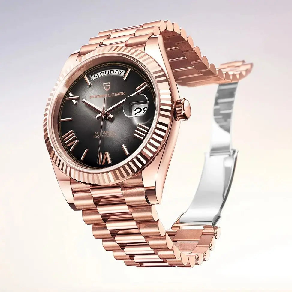 PAGANI DESIGN 2025 Rose Gold DD40 Men's Automatic NH36A Mechanical Watch