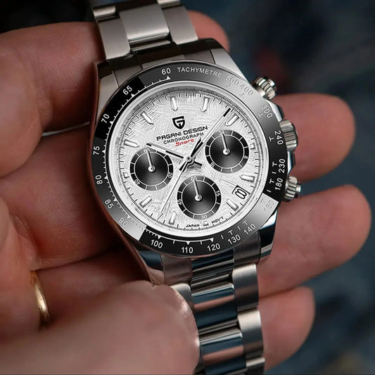 PAGANI DESIGN PD-1644 Meteorite Dial Men’s Quartz Watch Sapphire Chronograph