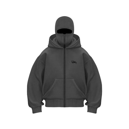 Men's Balaclava Zip Hoodie Winter Warm Casual Sweatshirt With Hooded Face Mask Zipper Design Sports Jacket Outdoor Activities
