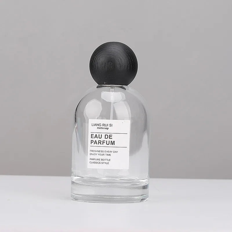 High-grade 30/50/100ml Empty Clear/ Frosted Glass Perfume Bottle Screw Wood Lid Spray Bottle Toner Atomizer Cosmetic Bottles