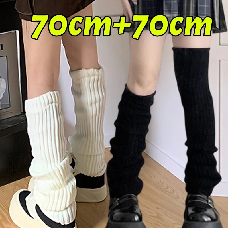 Y2k Winter Leg Warmers Fluffy Knitted Arm Warmers Gothic Lolita Knit Long Socks Women Leg Warmer Stylish Stretchy Boots Cover