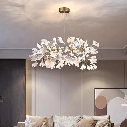 Tree branch chandelier Ceramic Ginkgo Leaves lamp luxury designer Living Room Bedroom Art Lobby Decoration restaurant bar lights