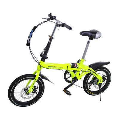 Bicicleta dobrável, roda de 16" x 2,12 cm, transmissão de 7 velocidades, velocidade ajustável e variável