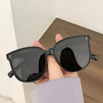 Korean Fashion Black Square Sunglasses Unisex UV400 Trendy Street Style Eyewear