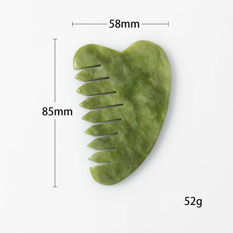 Natural Jade Gua Sha Comb & Board – Spa, Facial, Body Massage & Skin Beauty Tool