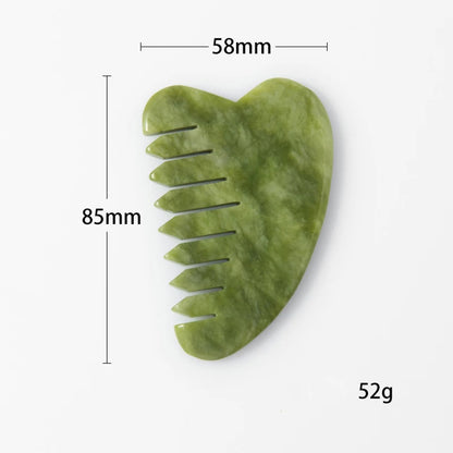 Natural Jade Gua Sha Comb & Board – Spa, Facial, Body Massage & Skin Beauty Tool