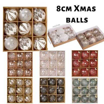 8cm PET Clear Decorative Christmas Ball Christmas Tree Ornament Sequin Christmas Decorative Ball Xmas Ornaments Home Decor