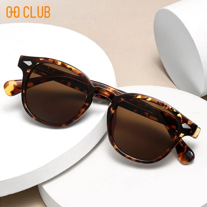 O-Q CLUB Retro Round Sunglasses Men Women Polarized UV400 Vintage Fashion Eyewear