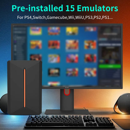 Hyper Base Lbox 500GB Gaming Hard Drive For PS4/PS3/PS2/Wii/Wiiu/Gamecube/Saturn With 3700+ Games Plug&Play For Win PC Launchbox