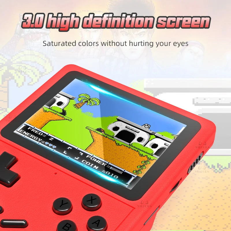 GB300 Portable Handheld Game Player 3.0 inch Screen TV Video Game Console AV Output Retro Game Console Built-in 8G 6000+ Games