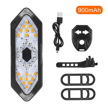 Bike Tail Light with Turn Signals Wireless Remote Control Led Bicycle Rear Light USB Rechargeable Safety Warning Cycling Lights