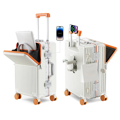 AIWEINY 2025 Aluminum Frame Suitcase PC Hard Shell Pressure-Resistant Travel Luggage, 360° Silent Swivel Wheels, with TSA Lock.