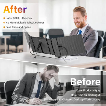 Laptop Screen Extender, FHD 1080P IPS Ultra-Thin Dual/Triple Monitor Display, HDMI/USB-C Plug-Play Portable Monitor for Laptop