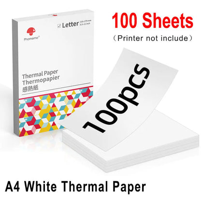 Mini Phomemo M08F Portable Printer Bluetuth Thermal Printer Compatible with Android, iOS & Laptop Portable Wireless A4 Printers