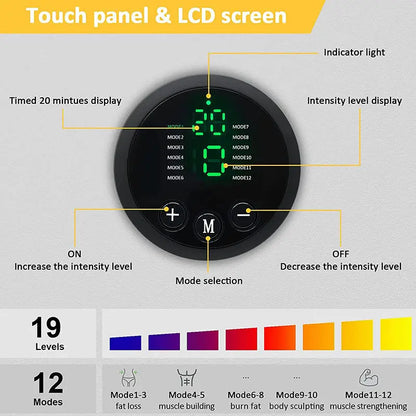 Muscle Massager EMS Abdominal Belt Electric Muscle Stimulation Portable Fitness Massager Waist Trainer Body Slimming Shaping