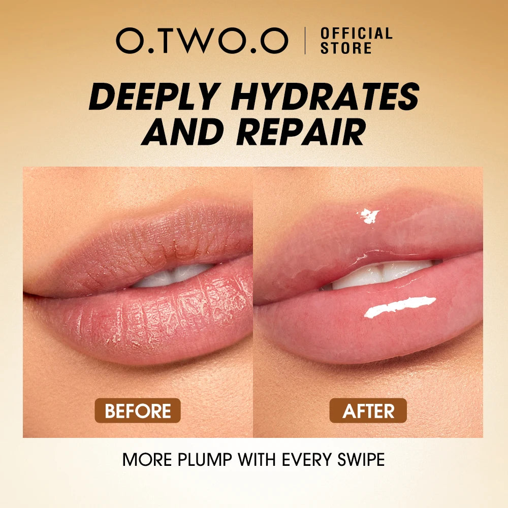 O-two-O Lip Oil Gloss – Plumping, Moisturizing, Non-Sticky Water Gloss & Tint Balm
