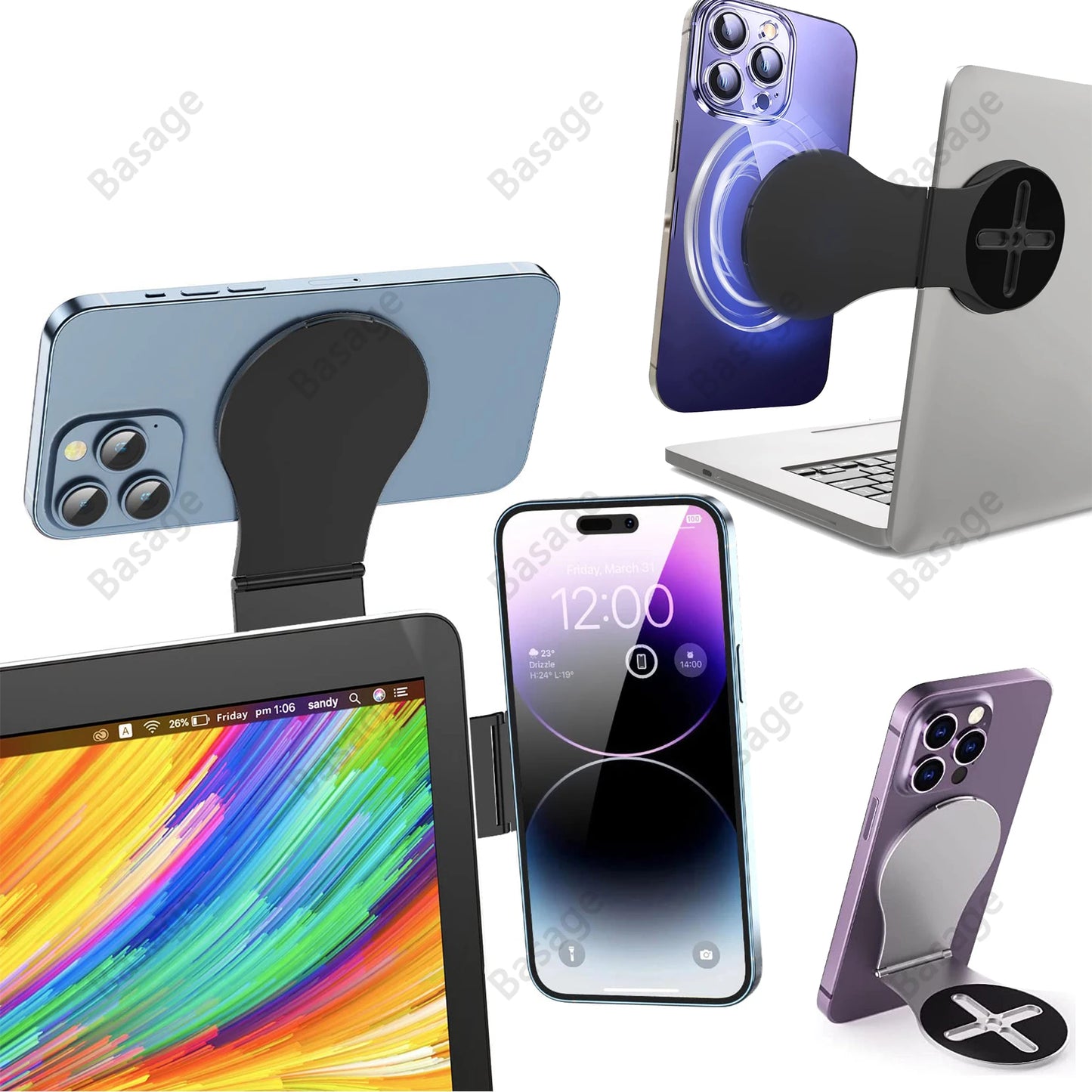 Magnetic Foldable Laptop & Phone Holder – Portable Dual-Screen Mount for Productivity