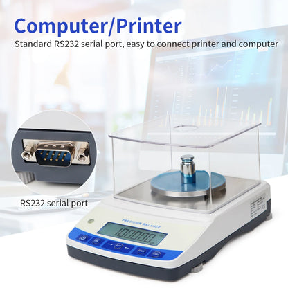 500g 0.001g Analytical Balance Scale LCD Electronic Balance Laboratory Kitchen Jewelry Weighing Scale with Windshield