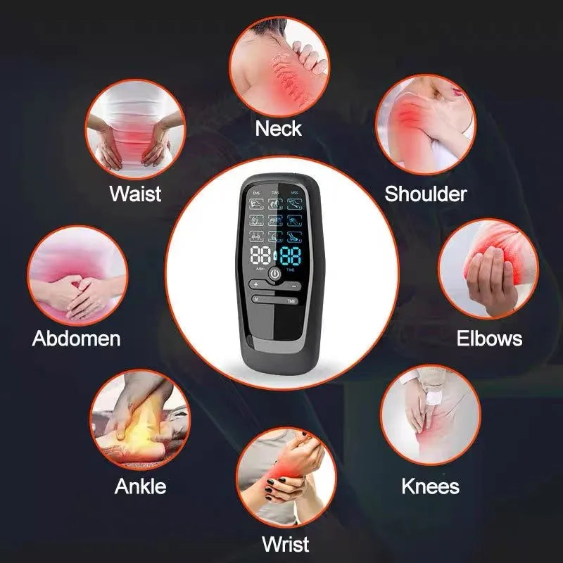 9 Modes EMS Electric Body Massager Low Frequency Pulse TENS Abdominal Electro Stimulator for Muscle Relaxation