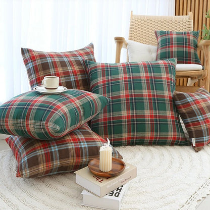 Buffalo Plaid Pillow Covers Cotton Throw Pillows Christmas Buffalo Check Pillow Case for Couch Sofa Cushion Bed Home Decorations
