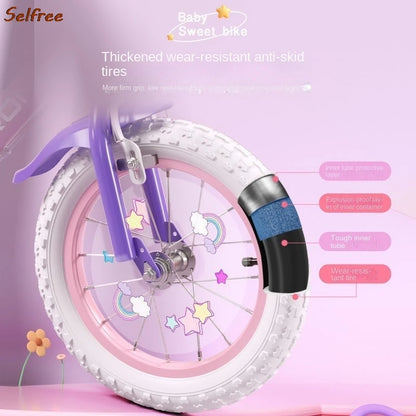 Bicicleta infantil dobrável para meninas de 3 a 6 anos, 7 a 10 anos, pedal para bebés, bicicleta de estrada para meninas, material de aço de alto carbono