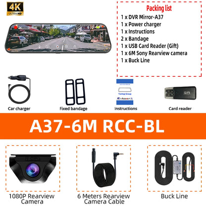 Yangood VisionX Pro – 2.5K Smart Dashcam Mirror with GPS, Wi-Fi & Night Vision