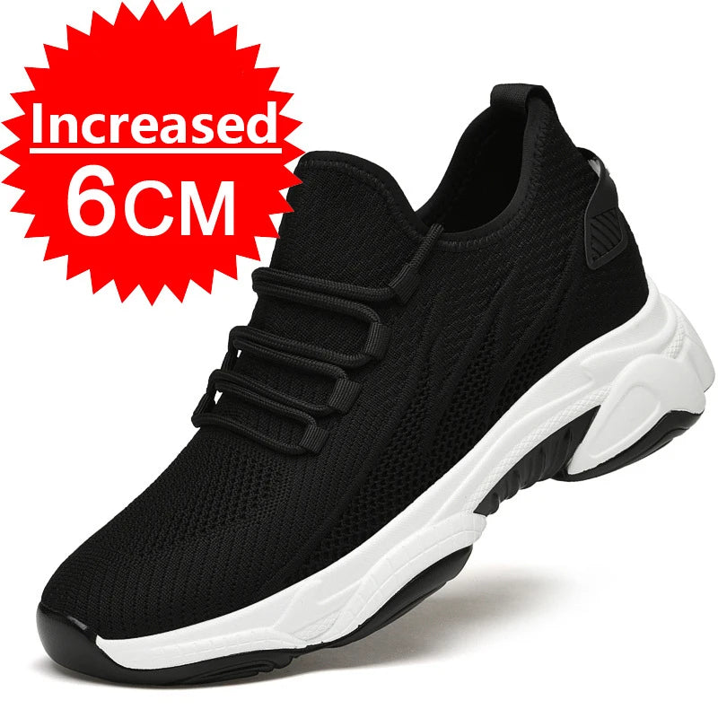 Sneakers Men Elevator Shoes Height Increase Shoes For Men Casual Insole 10cm 8cm 6cm Optional Heels Moccasins Taller Male Sports