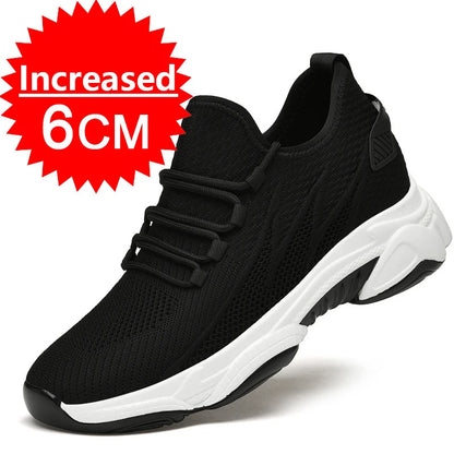 Sneakers Men Elevator Shoes Height Increase Shoes For Men Casual Insole 10cm 8cm 6cm Optional Heels Moccasins Taller Male Sports
