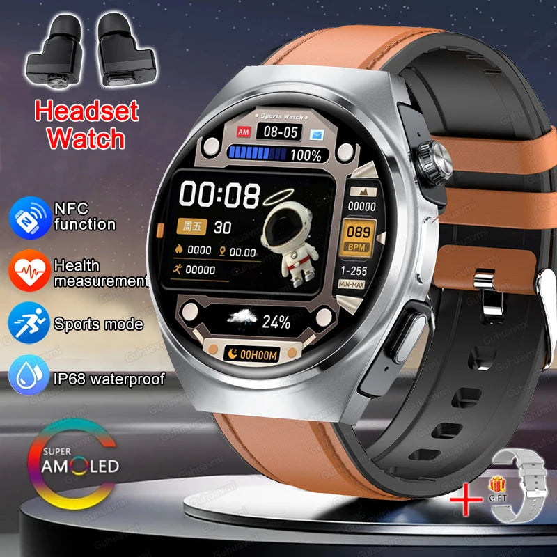 For Man Women New 2 in 1 Smart Watch With Earbuds Smartwatch TWS Bluetooth Earphone Heart Rate Blood Oxygen Monitor Sports Watch