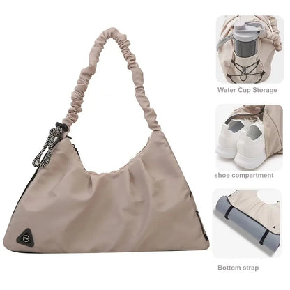 1pcs Gym Bag for Women, Yoga Mat Bag, Travel Duffle Bag with Shoe Compartment, Waterproof Foldable Bags for Plane,Weeke, Gifts