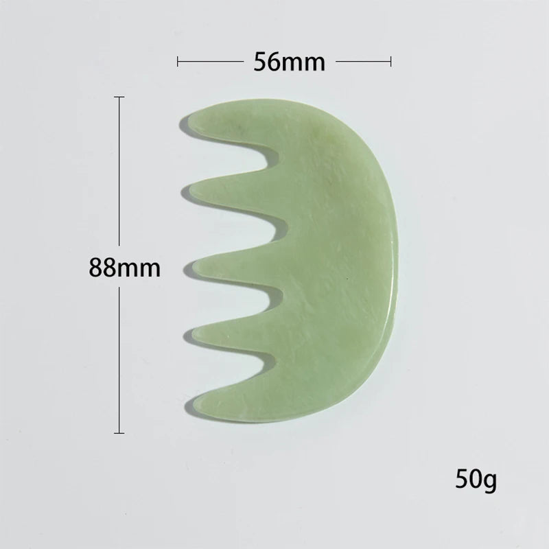 Natural Jade Gua Sha Comb & Board – Spa, Facial, Body Massage & Skin Beauty Tool
