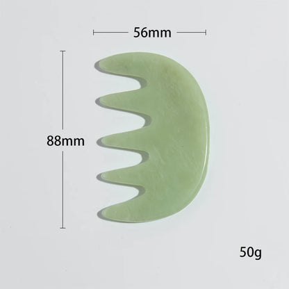 Natural Jade Gua Sha Comb & Board – Spa, Facial, Body Massage & Skin Beauty Tool