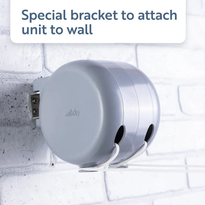 98ft Retractable Clothesline Weather-Resistant Heavy Duty PVC Coated Line Wall Mounted Storage Reel with Fixings Laundry