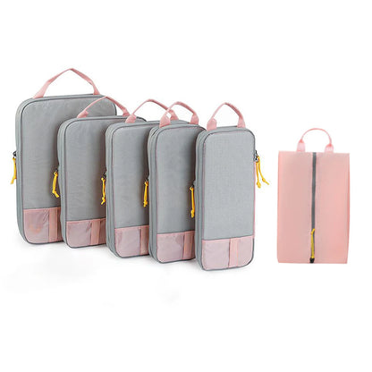 6 Piece Luggage Compression Packing Travel Organizer Bags for Travel Essentials Expandable Luggage Organizer Bags Pack Light As