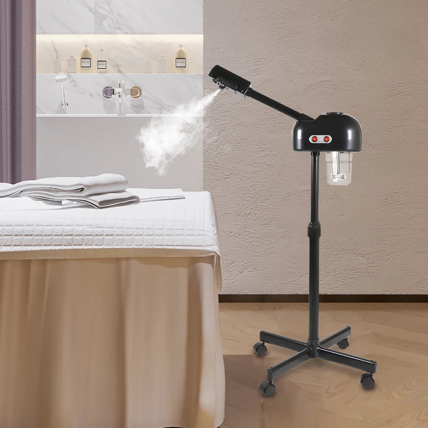 750ml Ozone Facial Steamer – Height Adjustable 360° Rotatable Beauty Spa Equipment