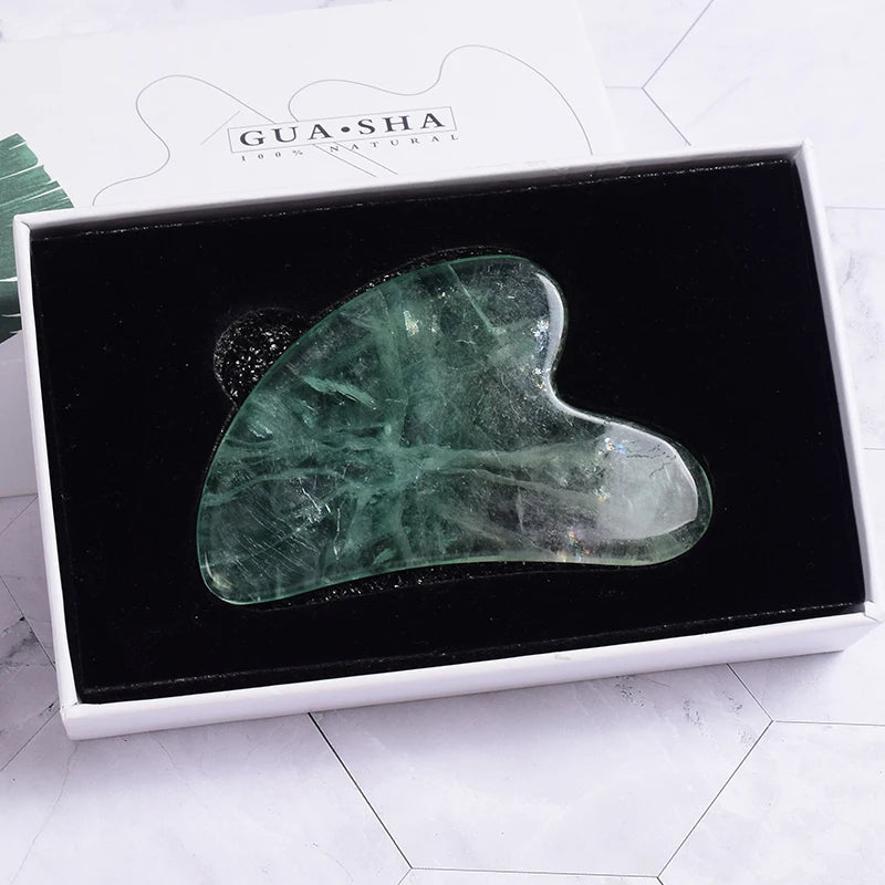 Jade Guasha Tool – Natural Stone Crystal Face & Body Massager for SPA & Healing