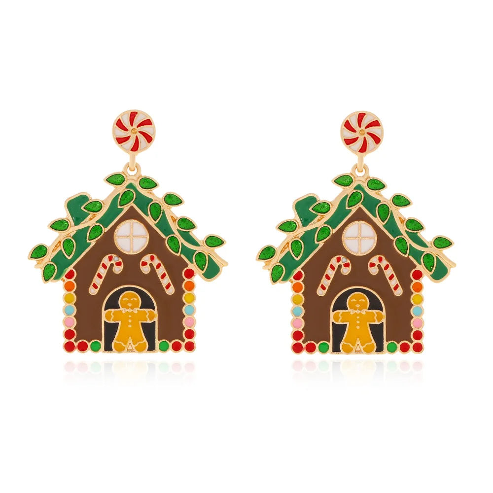 Christmas Jewelry Rhinestones Elk Earrings Christmas tree Drop Earrings for Woman Xmas Accessories Ear Studs Gifts