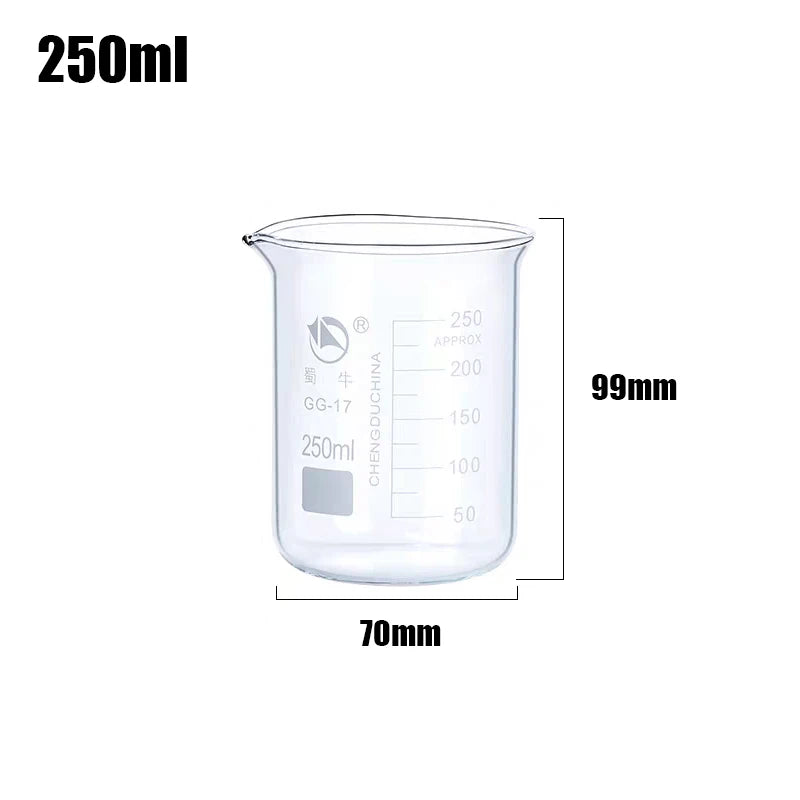 50ML/100ML/250ML/500ML High Borosilicate Glass Measuring Cup Clear Scale Cup Laboratory Beaker Kitchen Baking Measuring Cup