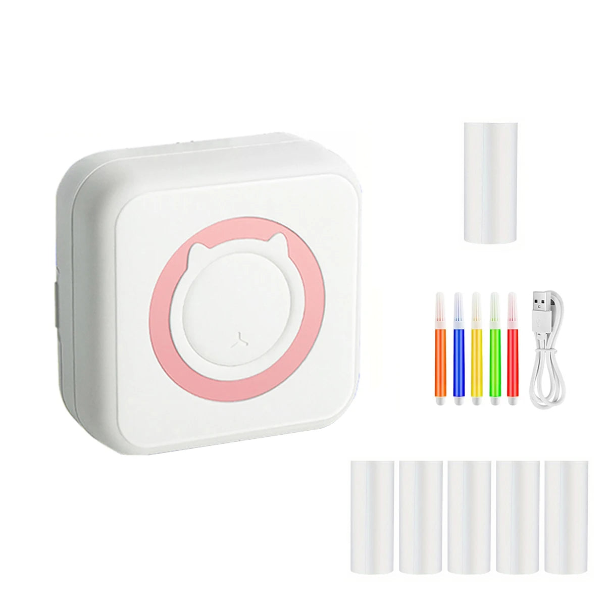 Mini Printer Thermal Adhesive Labels Printer Sticker Bluetooth Mini Pocket Label Notes Printer for Home and Office Android IOS