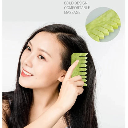 Natural Jade Gua Sha Comb & Board – Spa, Facial, Body Massage & Skin Beauty Tool